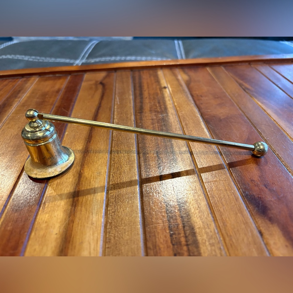 Vtg Brass Candle Snuffer Swivel Bell Fire Extinguisher